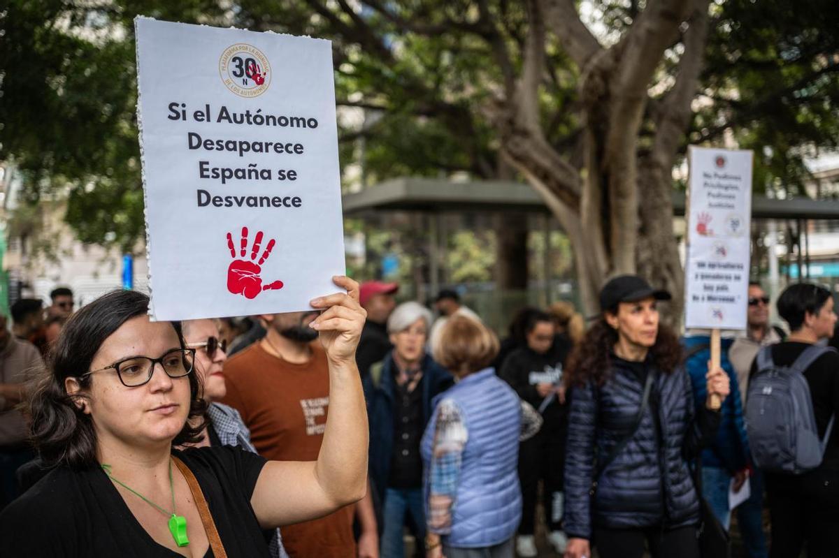 Manifestación de autónomos en Canarias