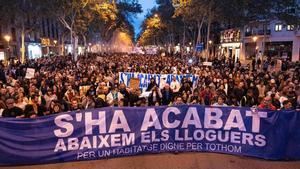 Manifestación histórica en Barcelona contra los alquileres abusivos.