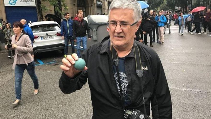 Un herido por el impacto de una pelota de goma en Barcelona