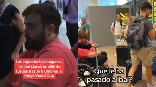 Última hora del estado de salud de Ibai Llanos: en silla de ruedas a su llegada a España