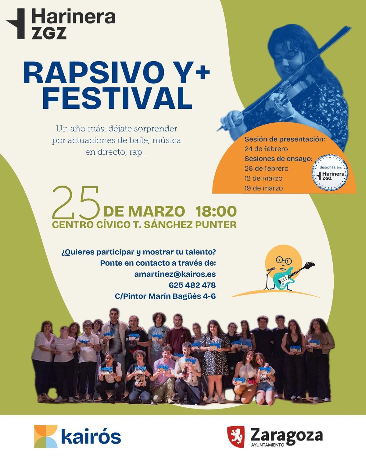 Cartel del Festival RAPSIVO Y+ de  2026