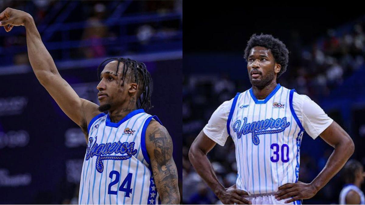 Jassel Pérez, izquierda, y Damian Jones
