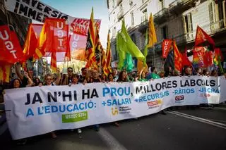 Manifestación de sindicatos educativos en Barcelona
