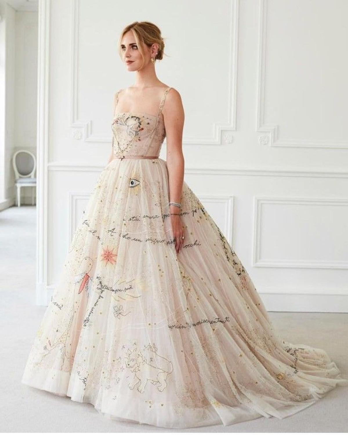 Chiara Ferragni con su segundo vestido de novia, de Dior