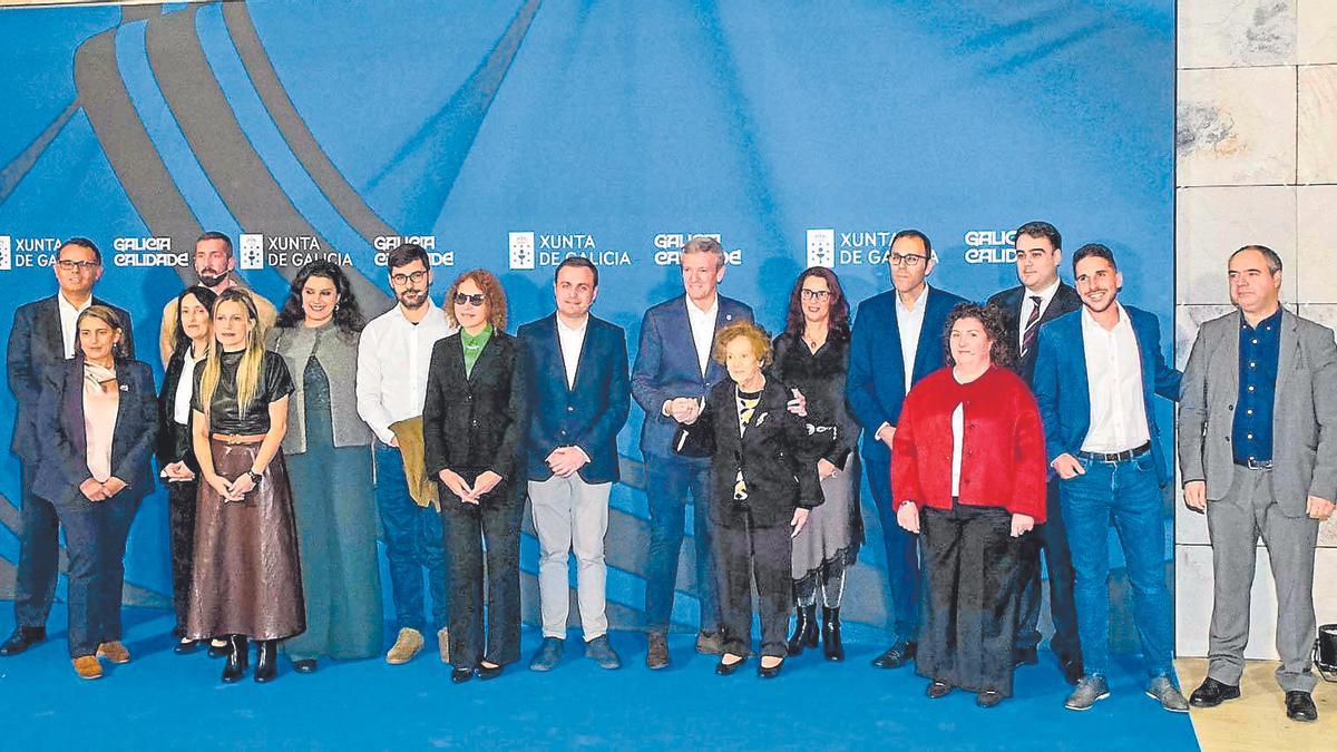 Rueda y los dieciséis gallegos ejemplos de lo que representa Galicia Calidade. | Jesús Prieto