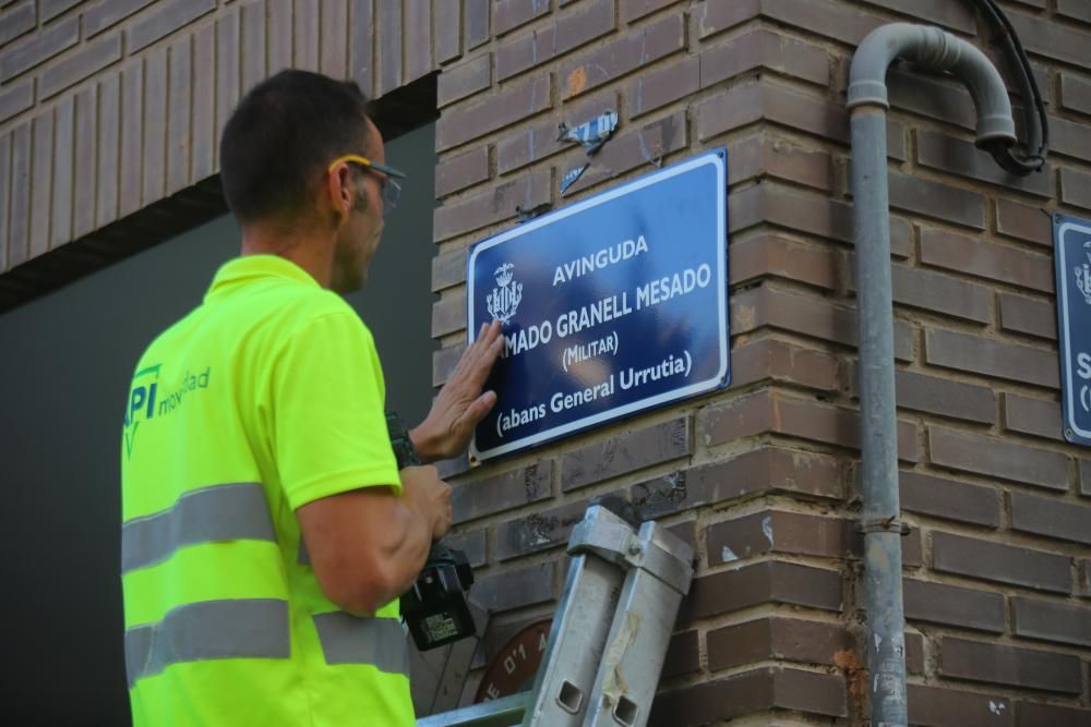 València cambia las placas de calles Franquistas