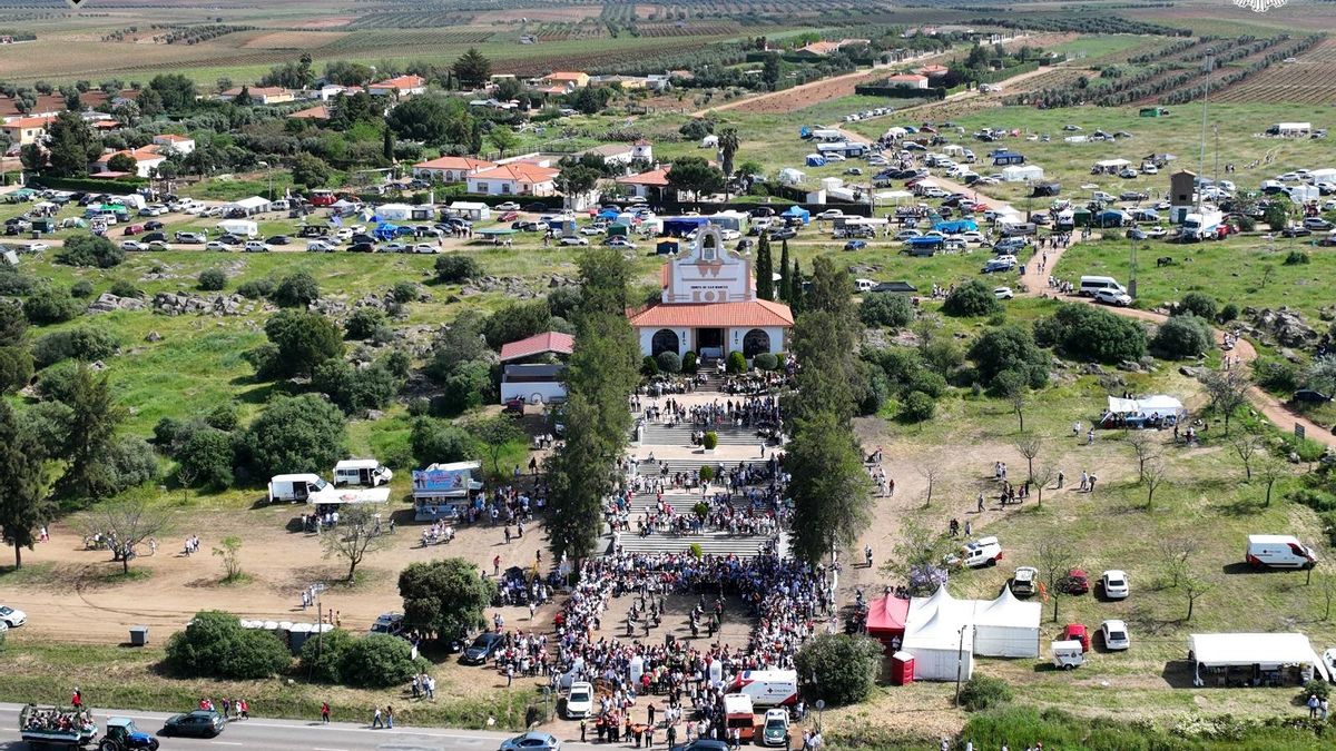 Dispositivo de romería de San Marcos a través del dron policial.