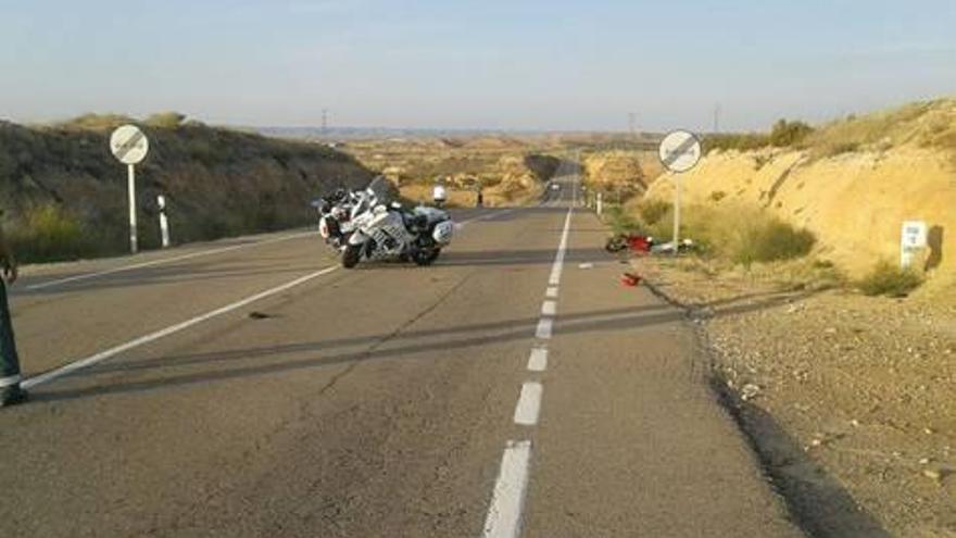 El conductor de un ciclomotor fallece en la N-211 en Caspe