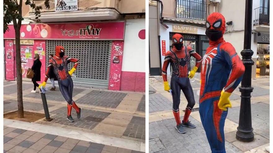 Hablan los tres Spiderman de Castellón: &quot;Queríamos hacer algo divertido y de paso desinfectar de coronavirus&quot;