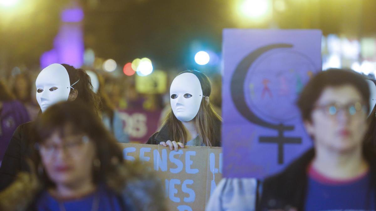 Manifestación contra la violencia machista en València.