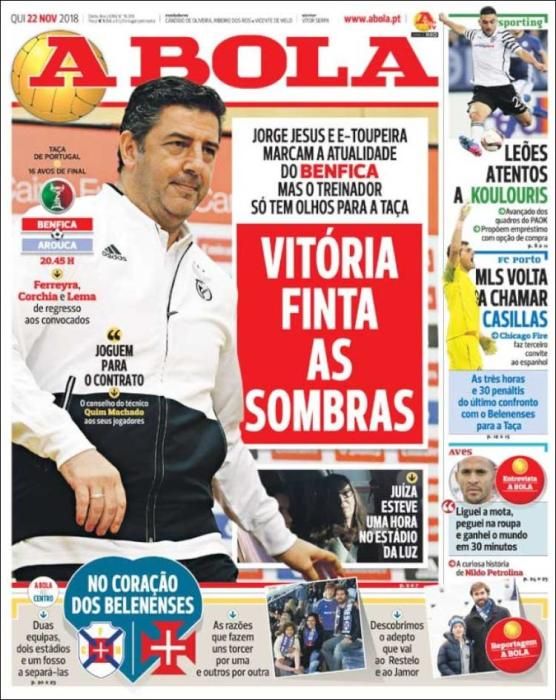 Portada A BOLA jueves 22 noviembre 2018