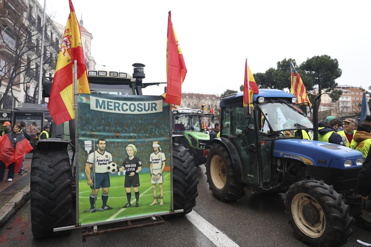 Momento de la manifestación en Madrid, este miércoles