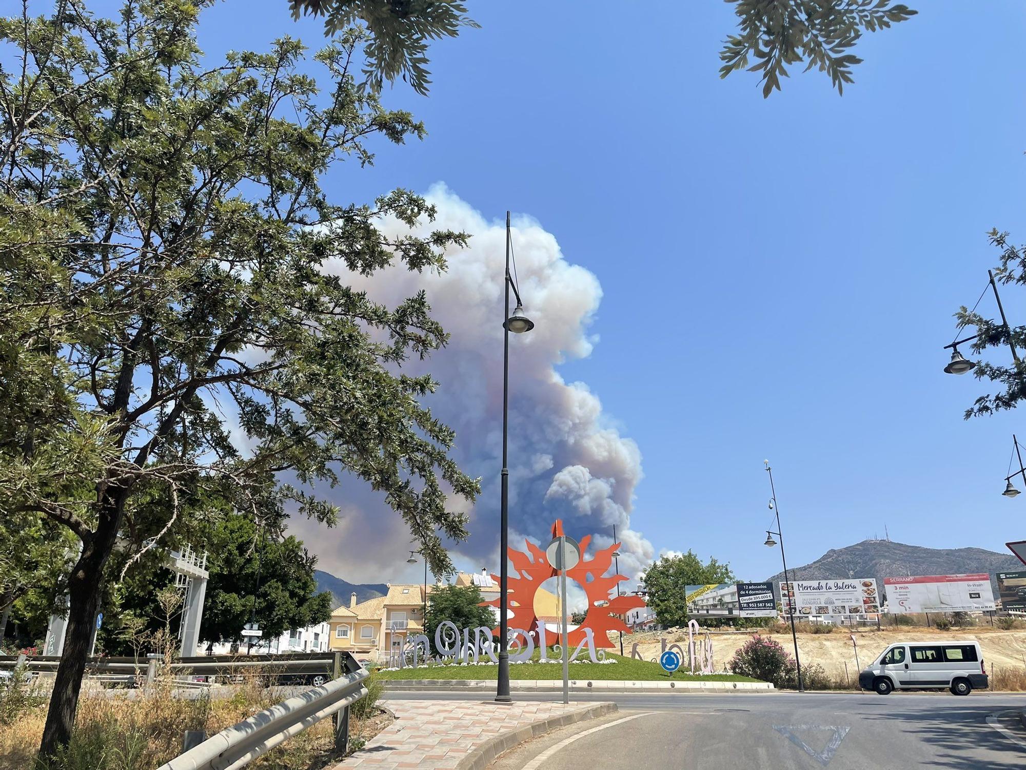 El incendio, desde Fuengirola