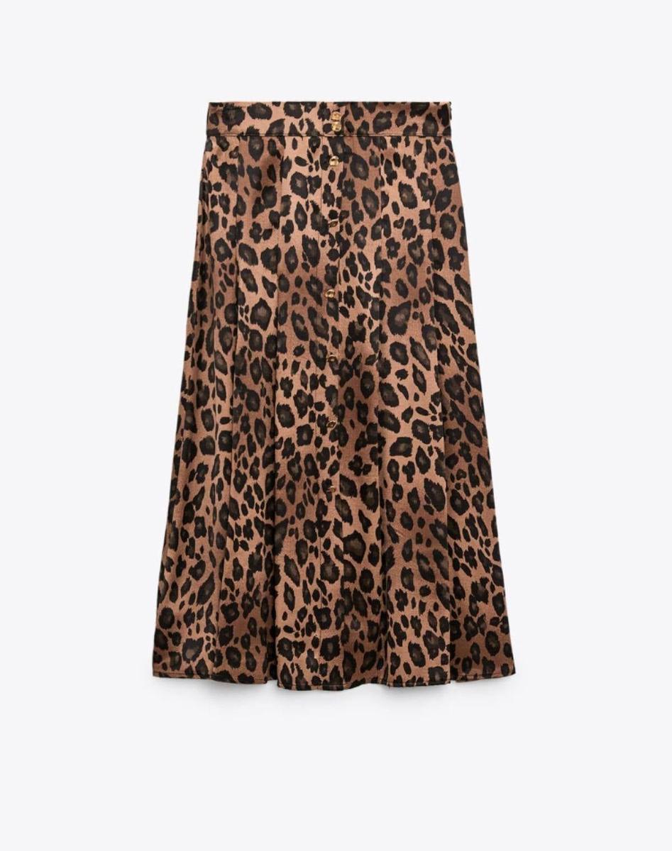 Falda animal print de Zara