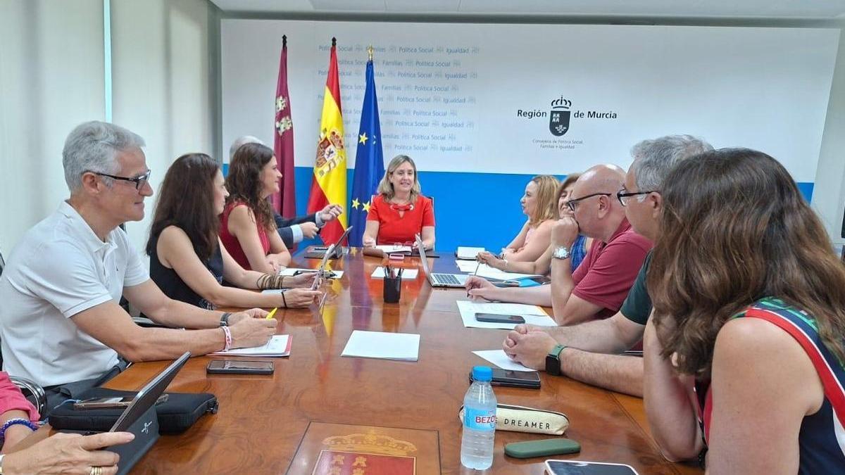 La consejera de Política Social, Familias e Igualdad, Conchita Ruiz, durante la celebración del Consejo de Administración del IMAS.