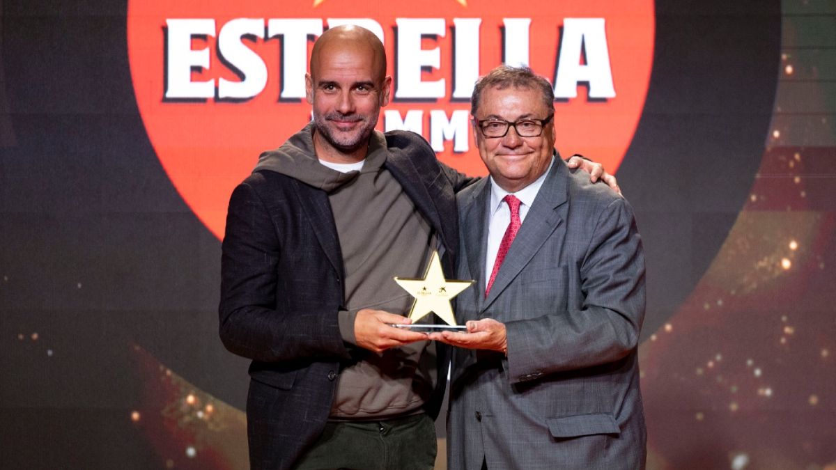 Pep Guardiola, en la 10ª Gala de las Estrellas del Futbol Català 2021-22