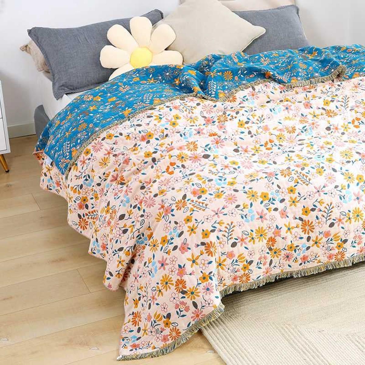 Colcha de flores reversible Colcha de flores reversible