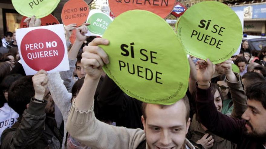 Manifestación contra los desahucios.