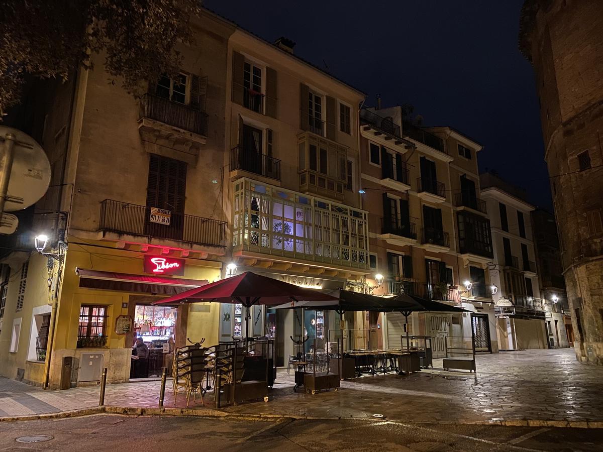 Plaza del Mercat de Palma, fotografiada a la 1.30 horas