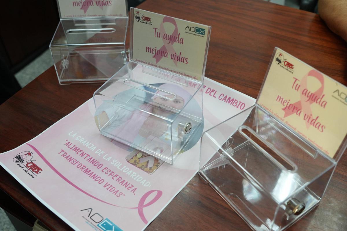 Las huchas que se distribuirán por las 33 tiendas de Granja El Cruce.