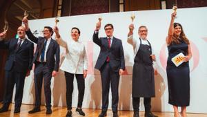 El president de la Generalitat, Salvador Illa, con los chefs Carme Ruscalleda y Joan Roca, en Tokyo