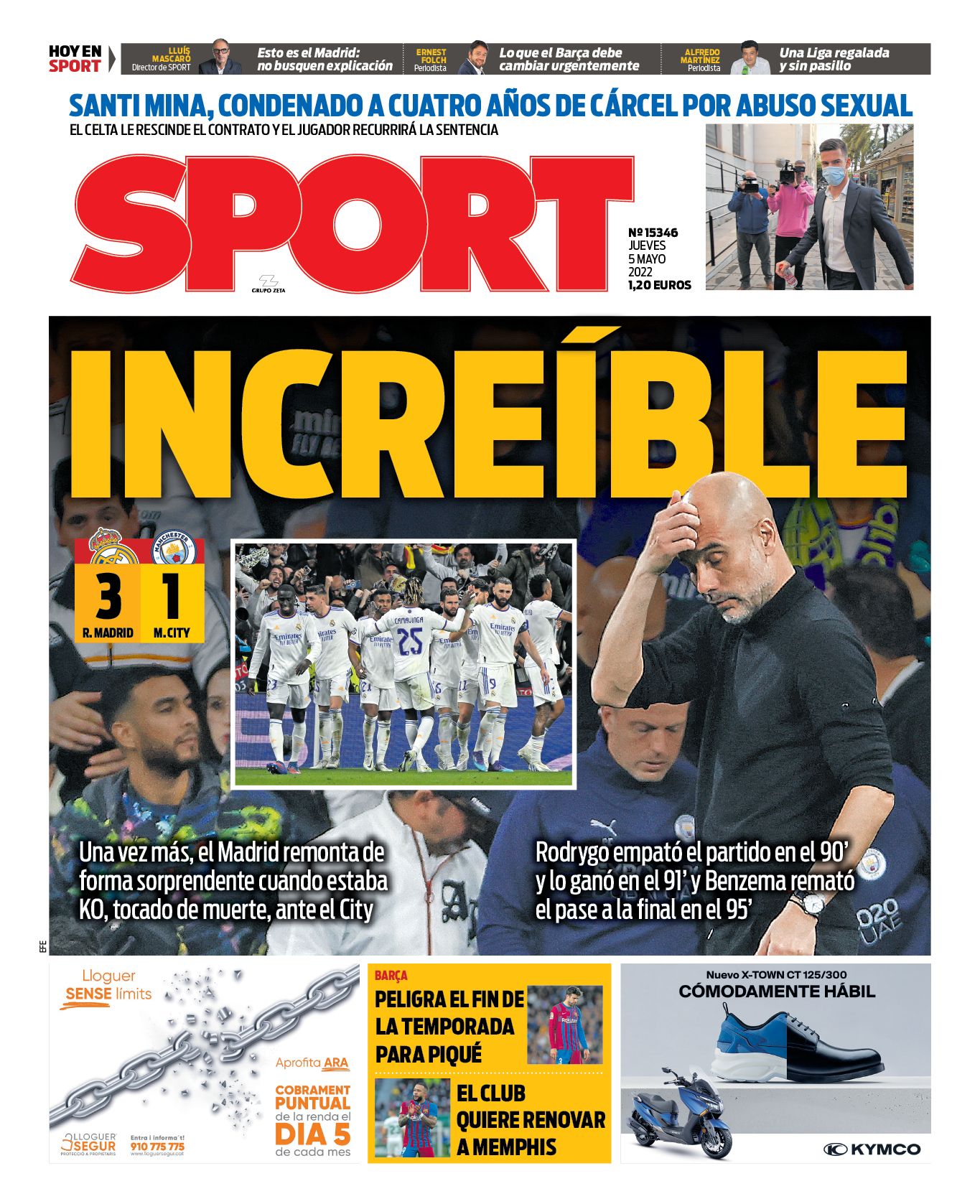 Esta es la portada de SPORT