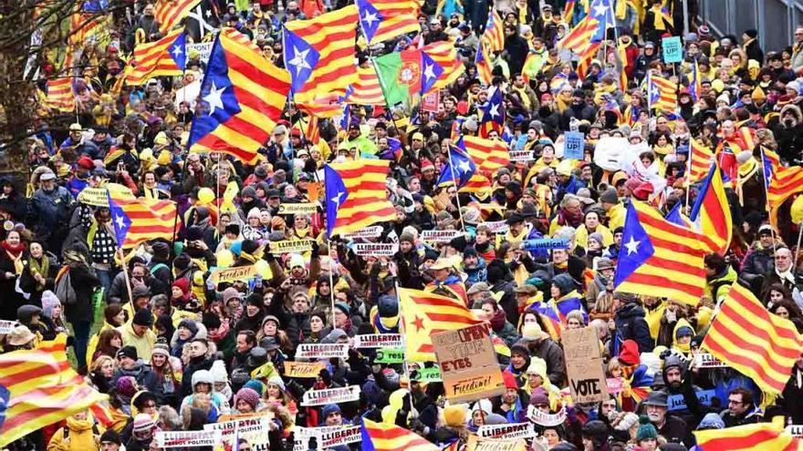 Los separatistas se manifiestan en Bruselas por la independencia