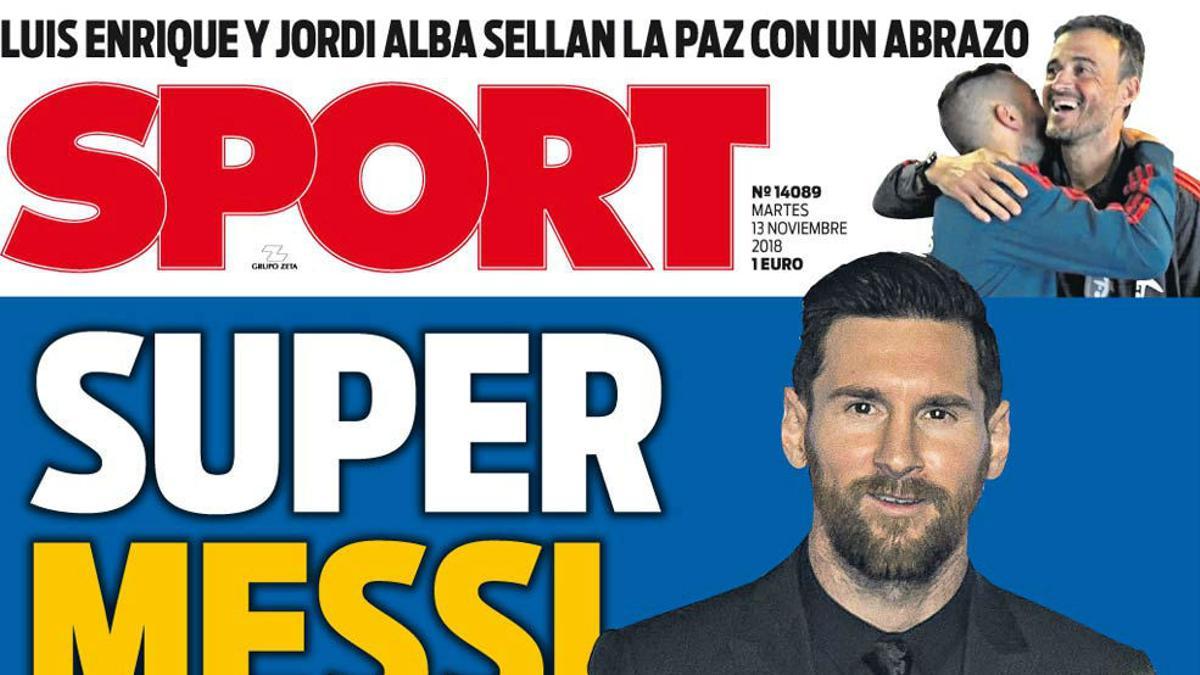 Esta es la portada de SPORT