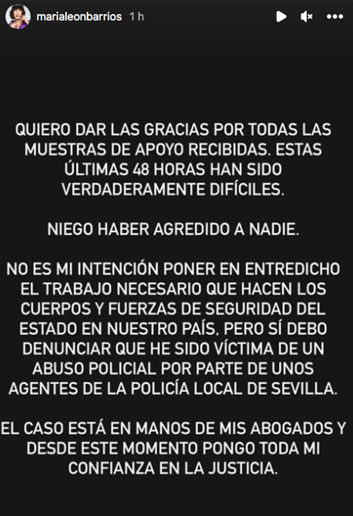 Comunicado de María León