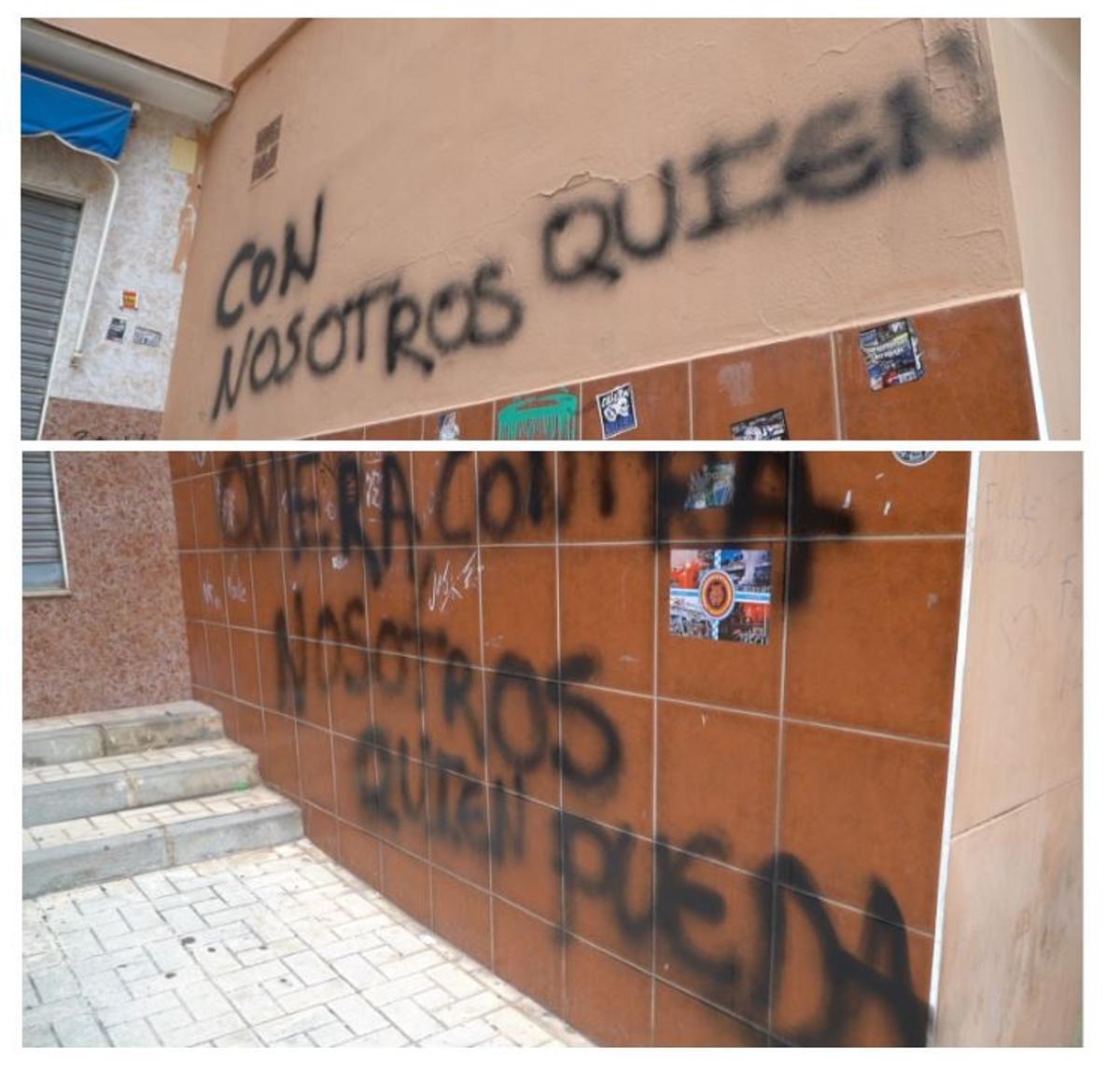 Pintadas amenazantes en La Roca.