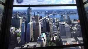 Vista de la ciudad de Nueva York desde el observatorio del edificio One World Trade Center, más conocido como la Torre de la Libertad
