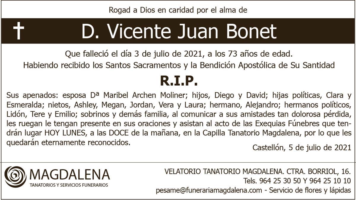 D. Vicente Juan Bonet