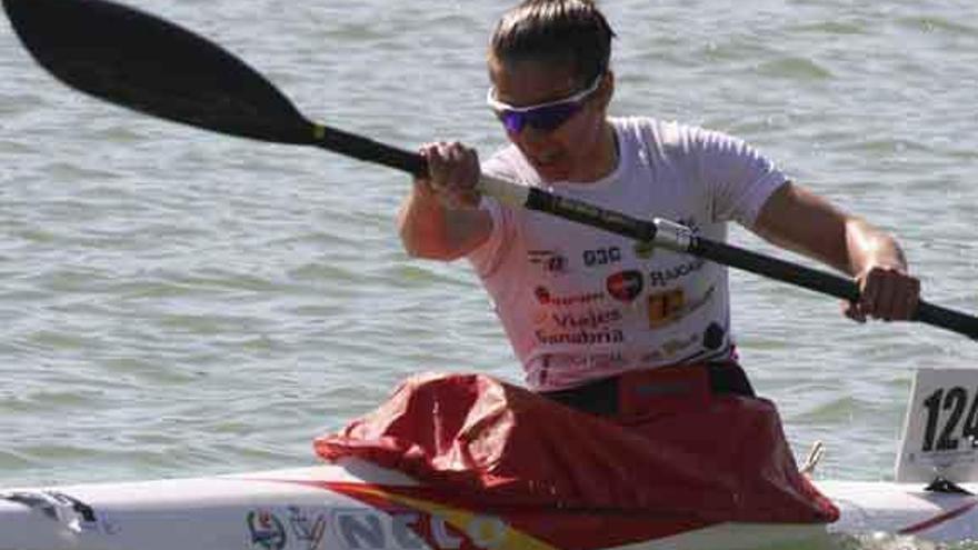 Eva Barrios en plena competición.