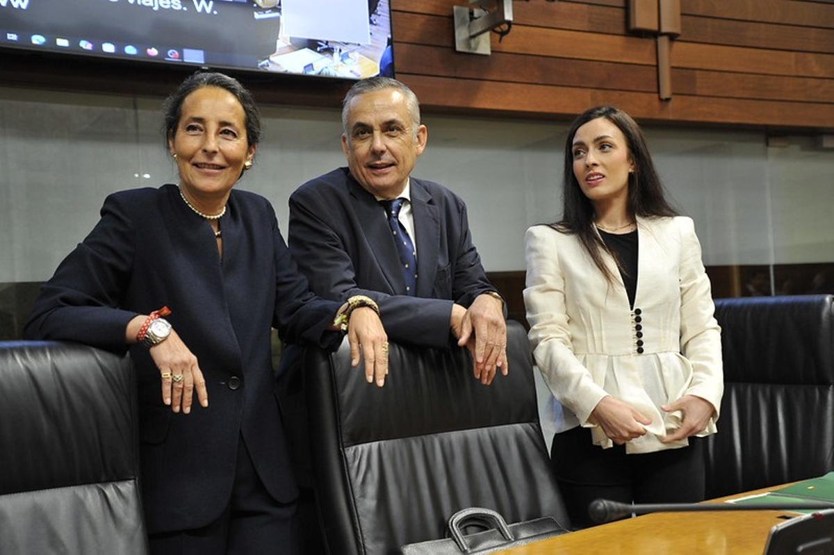 Diputados de Vox en el pleno de la Asamblea de Extremadura.