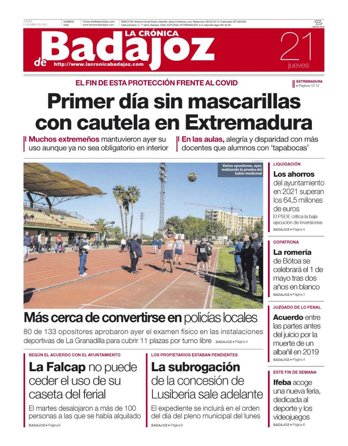 Consulta la portada correspondiente al día 21 de abril del 2022