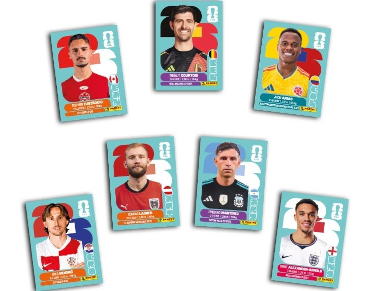 Imágenes de cromos de varias selecciones.