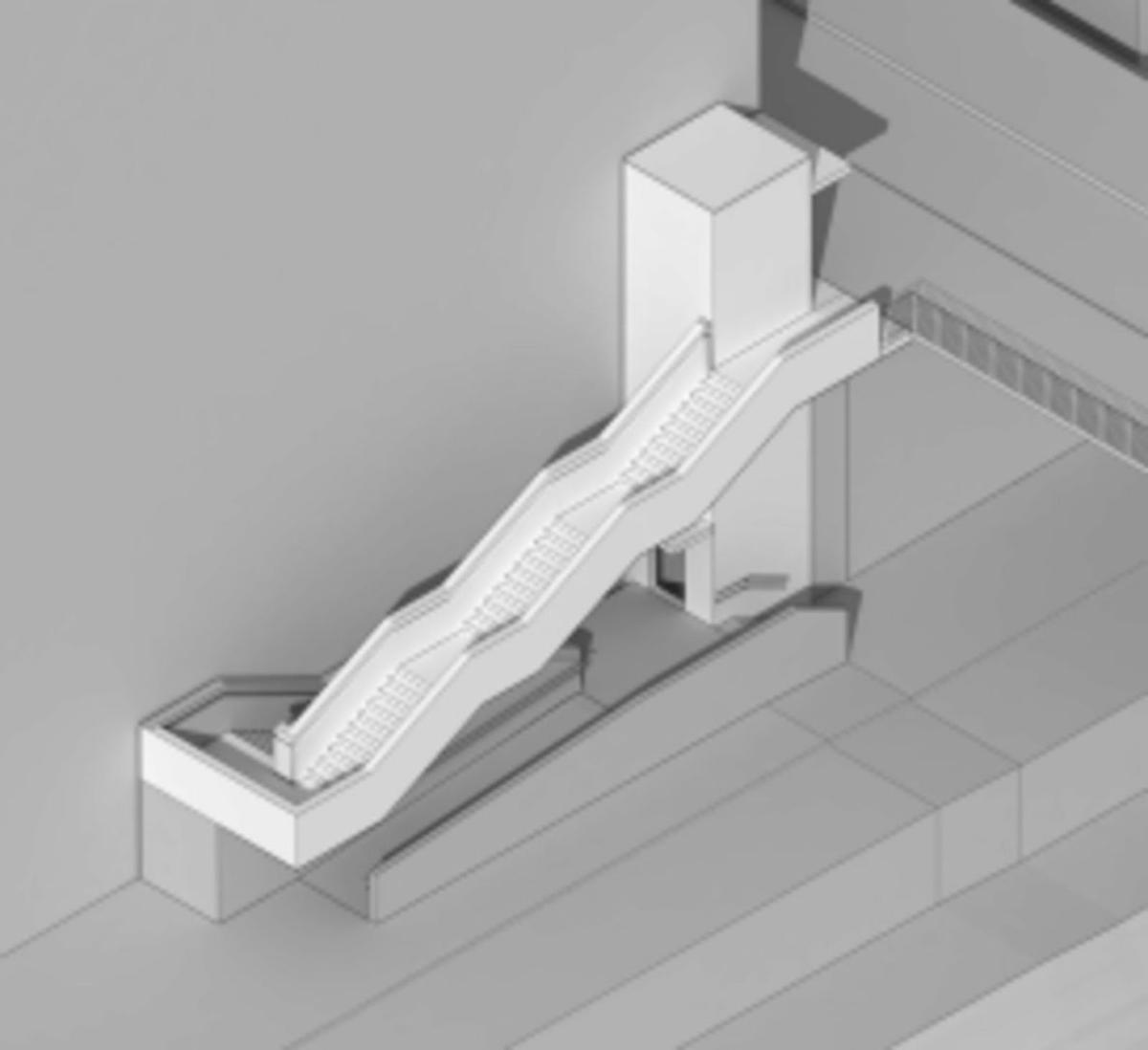 Infografía de como quedará el nuevo modelo de escalera y ascensor. |   // FDV