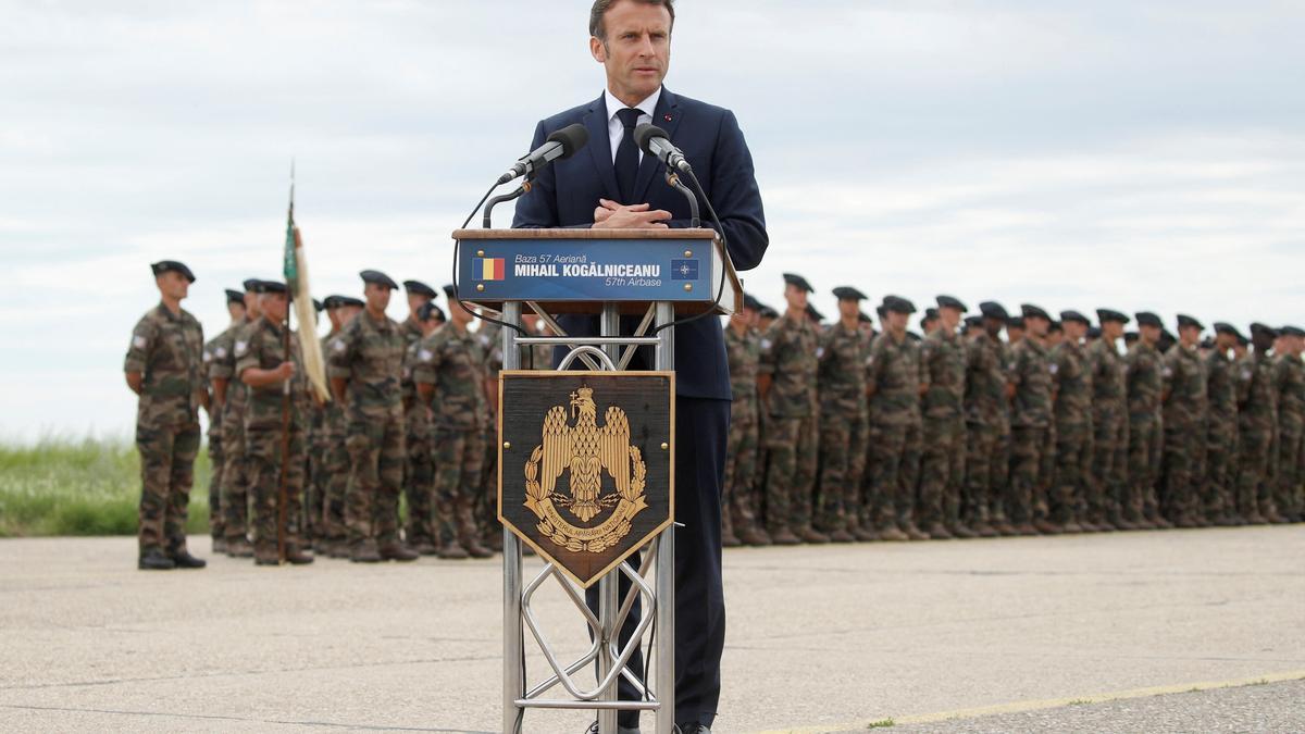 El presidente francés, Emanuel Macron, en Rumanía.