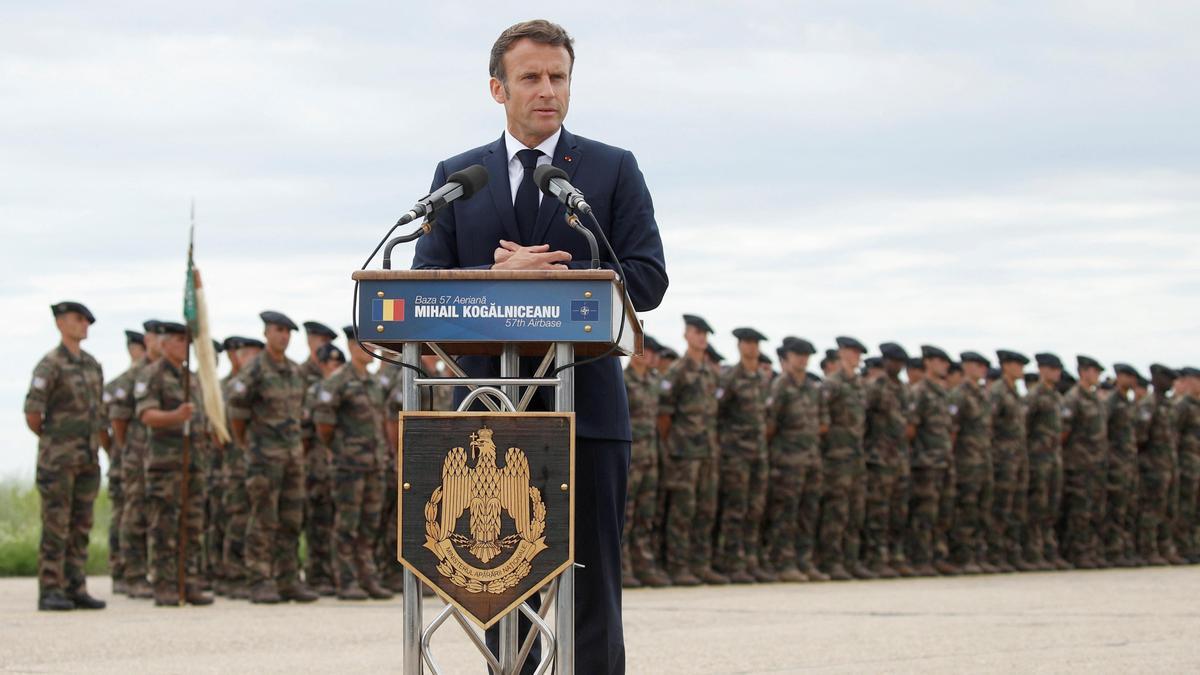 El presidente francés, Emanuel Macron, en Rumanía.