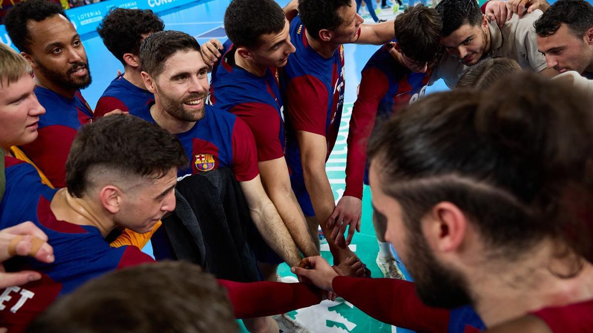 Los jugadores del Barça celebrando el título