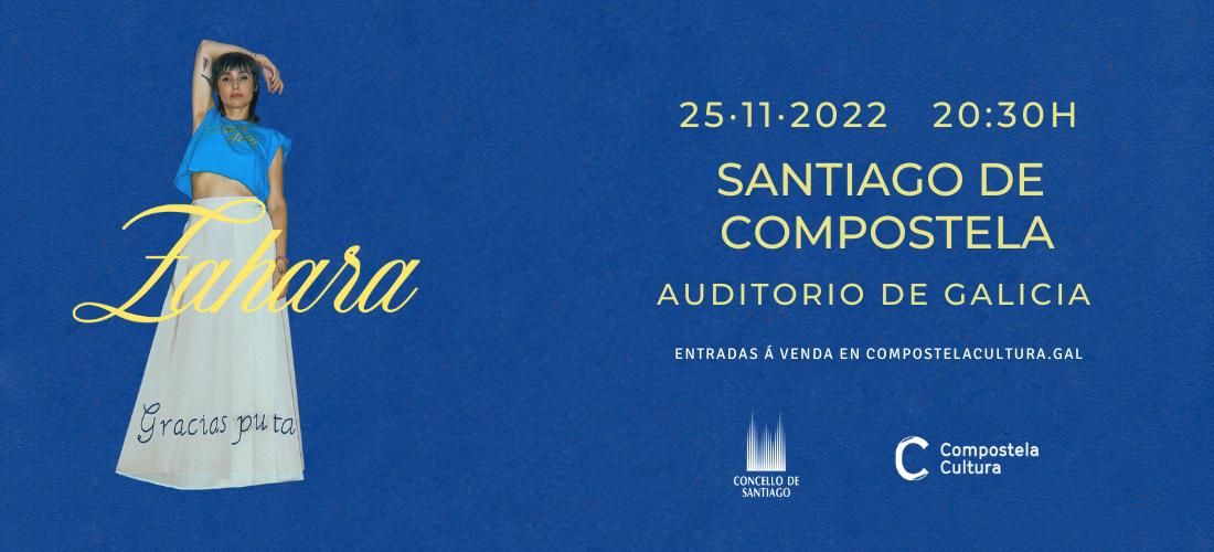 Cartel del concierto de Zahara en Santiago.