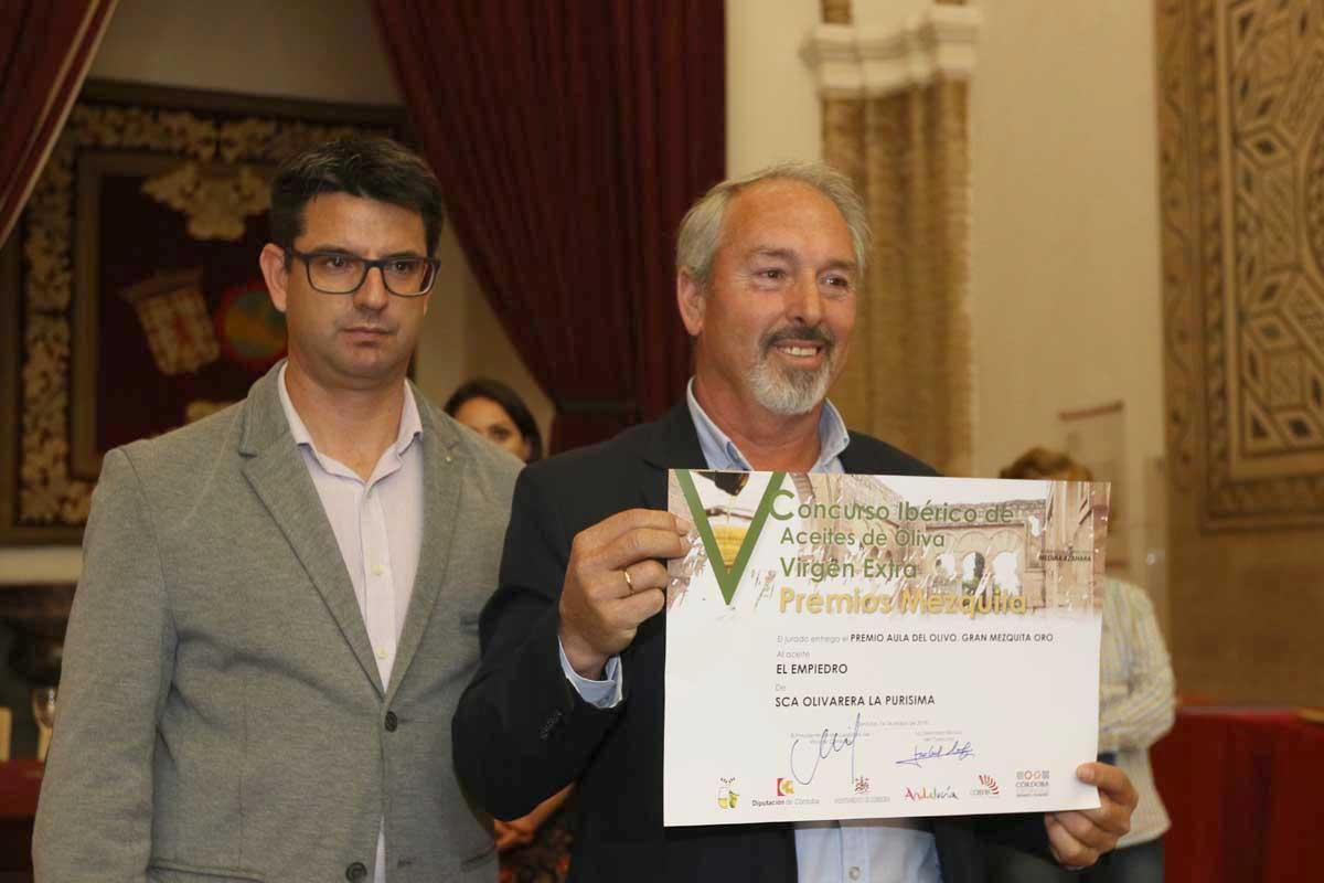 V Concurso ibérico de aceites de oliva virgen extra premios Mezquita 2018