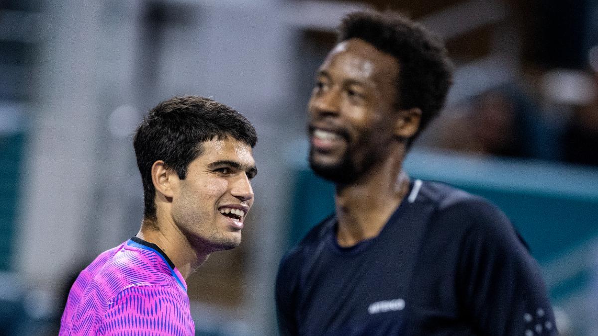 Carlos Alcaraz Gael Monfils durante el 2024 Miami Open