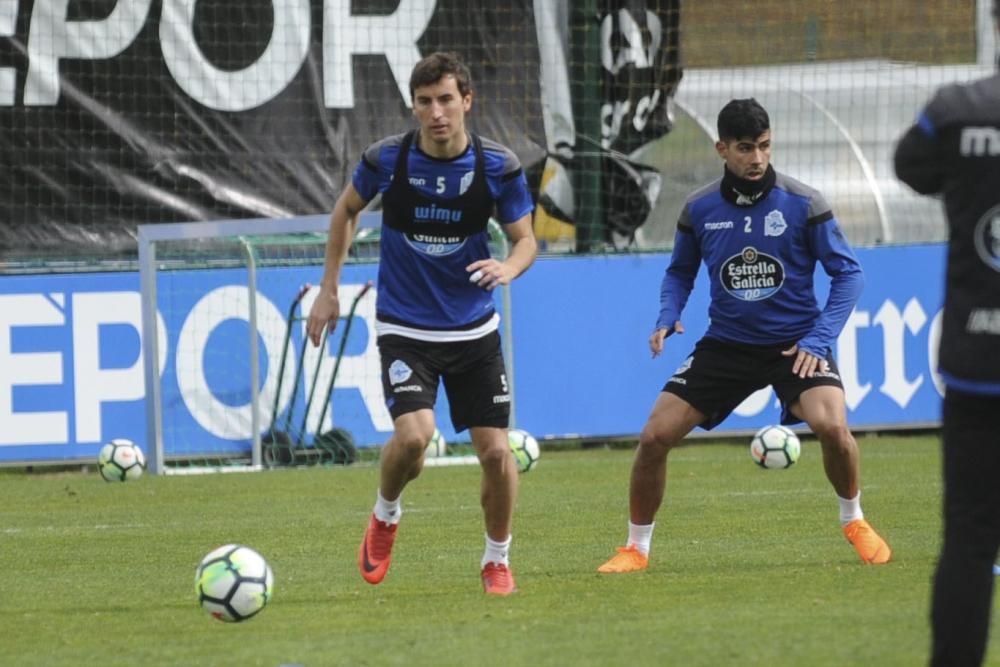 Sesión del Dépor tras el empate ante el Eibar