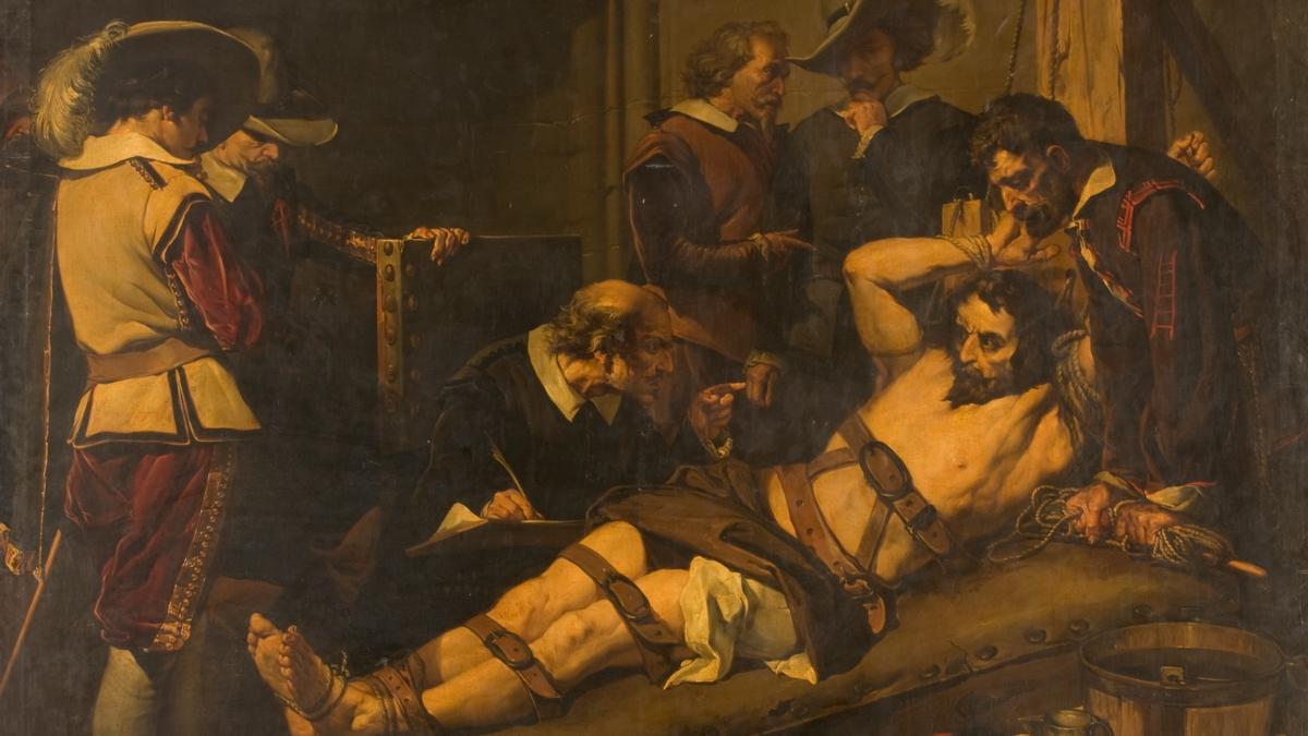 Don Rodrigo Calderón en el tormento, por José María Rodríguez de Losada 1865.