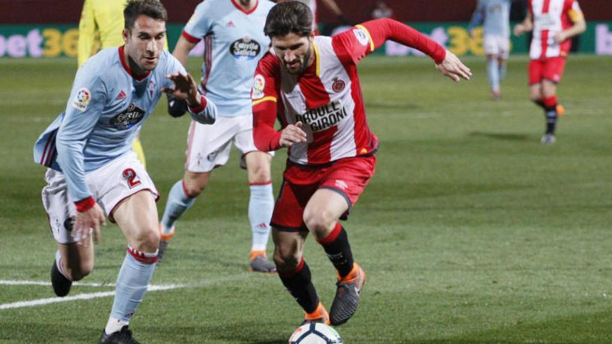 Carles Planas, en el partit contra el Celta del passat diumenge