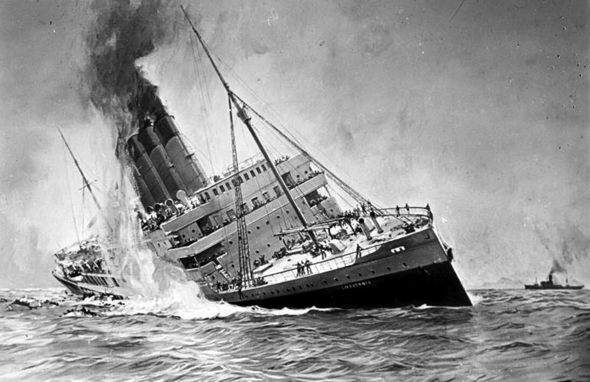 Hundimiento del RMS Lusitania, en 2015.