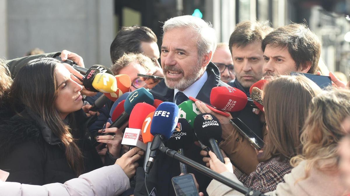 El candidato del PP a la reelección a la Presidencia del Gobierno de Aragón, Jorge Azcón.