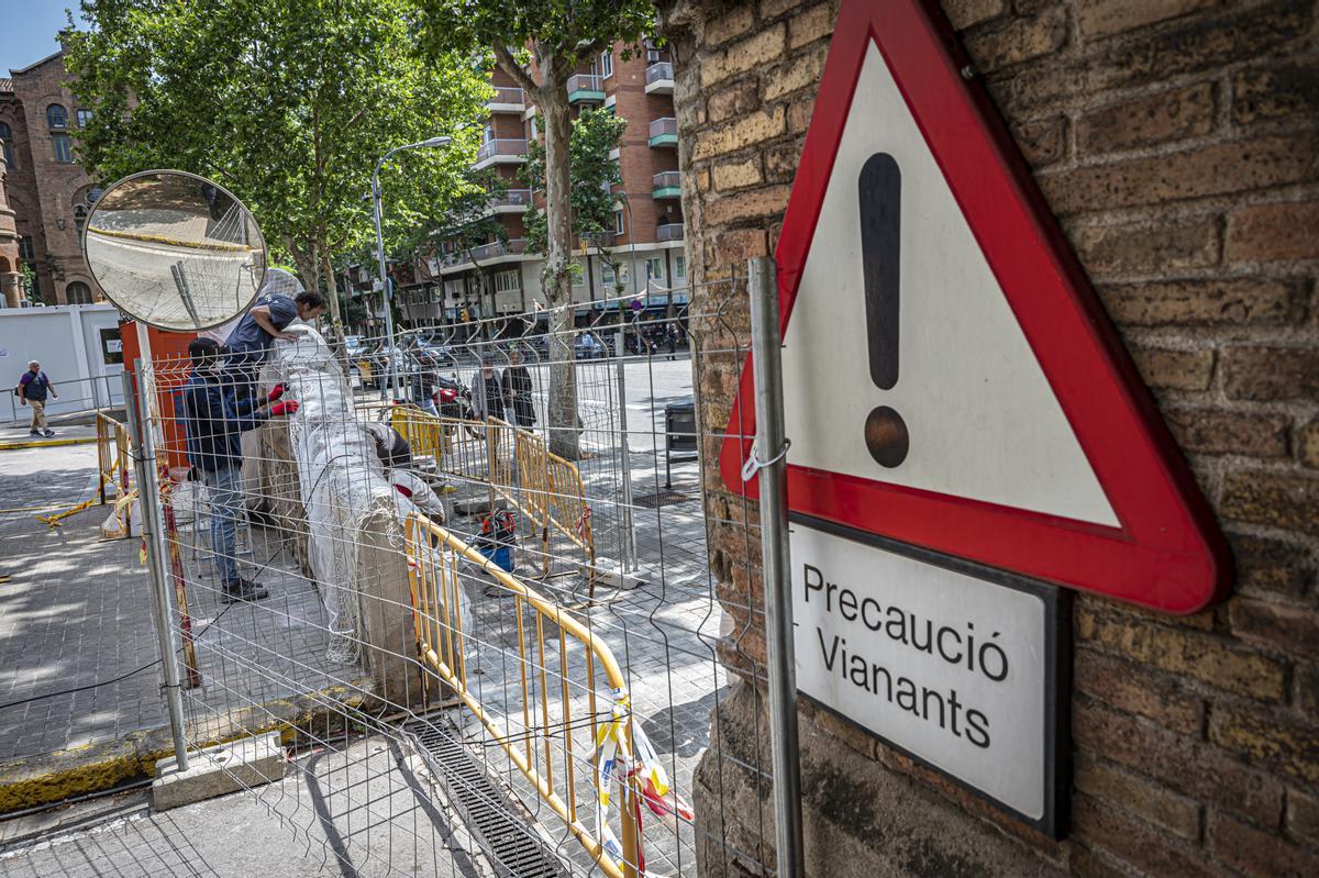 Un hombre muere al caerle un muro en el recinto de Sant Pau en Barcelona