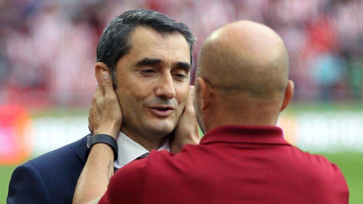 Valverde y Sampaoli se saludaron cordialmente